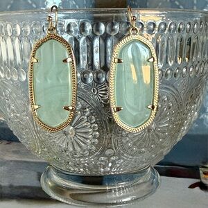 Kendra Scott Gold and Mint Green Earrings